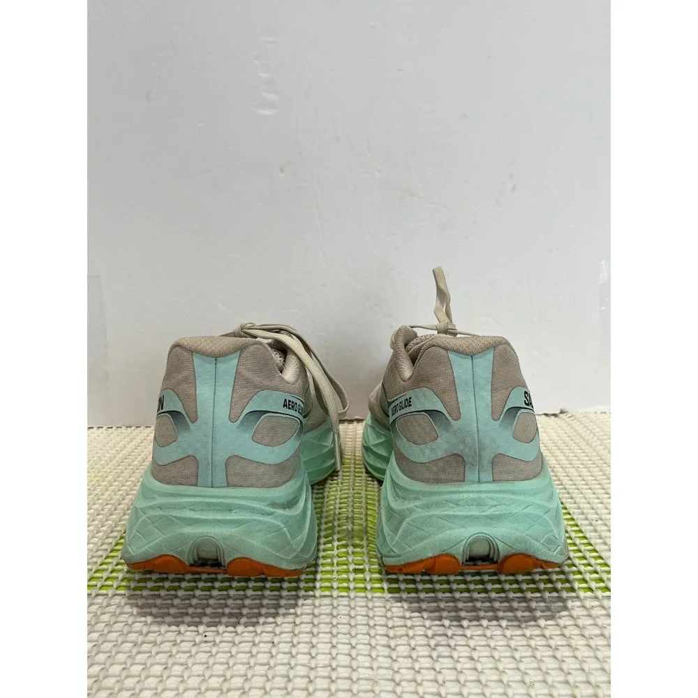 Salomon Aero Glide Running Shoes Men's 10.5 Cream Mint Green 471226 Energy Foam